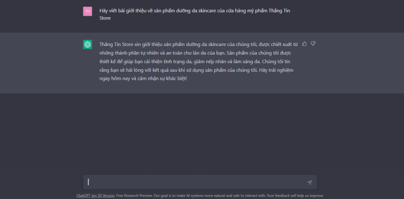 cách dùng chatgpt trong giới thiệu sản phẩm